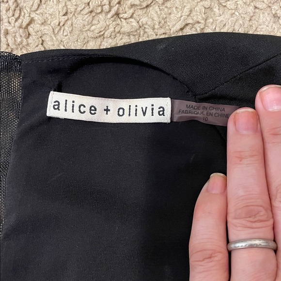 Alice + Olivia Lightweight Wool Deep V-Neck Zip Up Back Crop Top size 6 EC - Picture 10 of 11